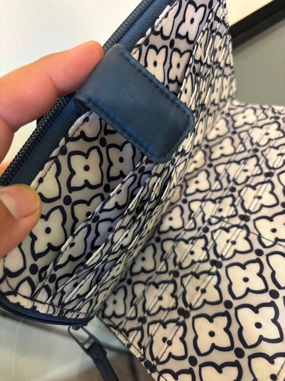 Vera Bradley Quilted Navy Zip-Around Wristlet Wallet
